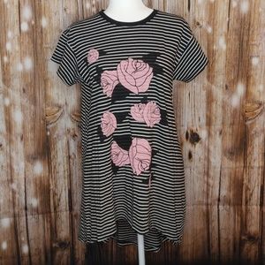 Wildfox, black and white striped tunic dress, S